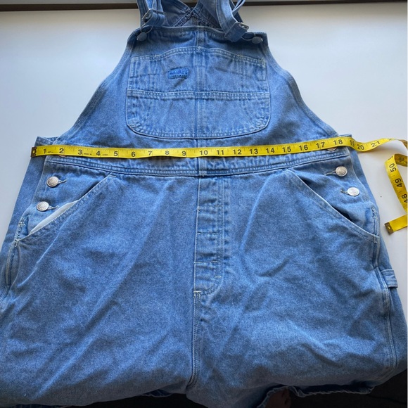 Y2K Basic Concepts Blue Denim Short Bib Carpenter Overalls Woman Large Coquette - Picture 10 of 15